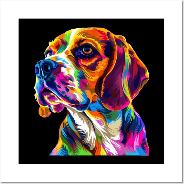 Beagle Colorfull Pop Art Design For Dog Onwer Wall Art by karishmamakeia